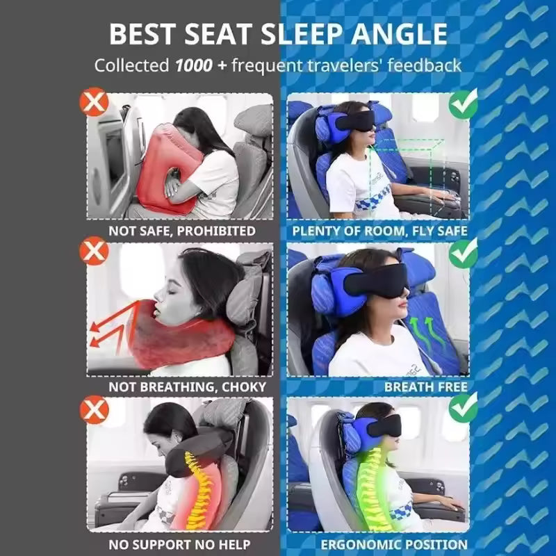 3-in-1 Travel Neck Pillow & Eye Mask